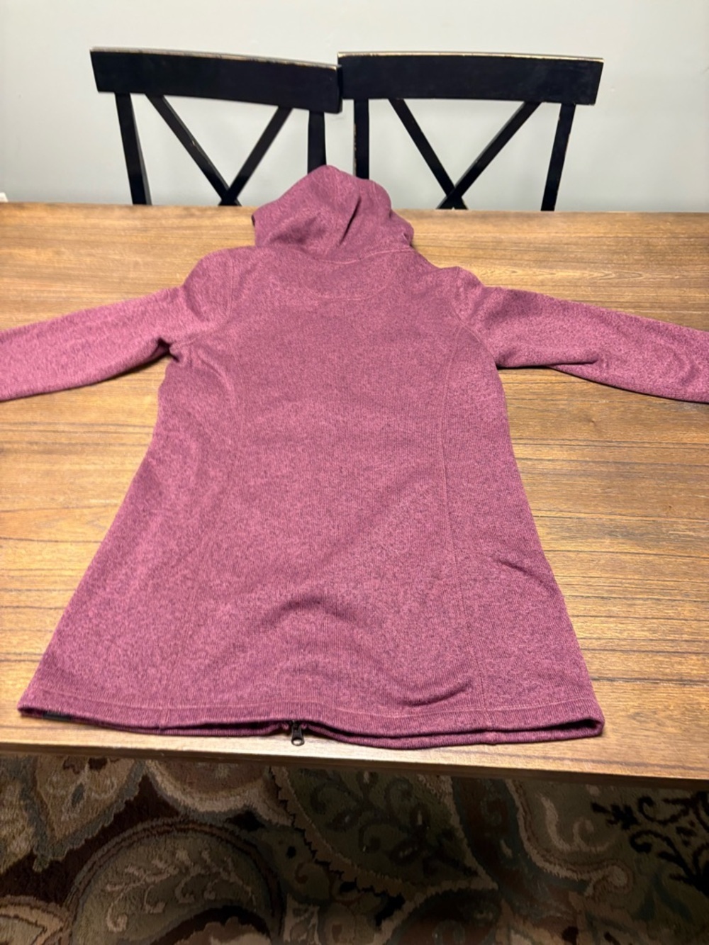 L.L. Bean Plum Fleece Zip-Up Jacket - Picture 5 of 6